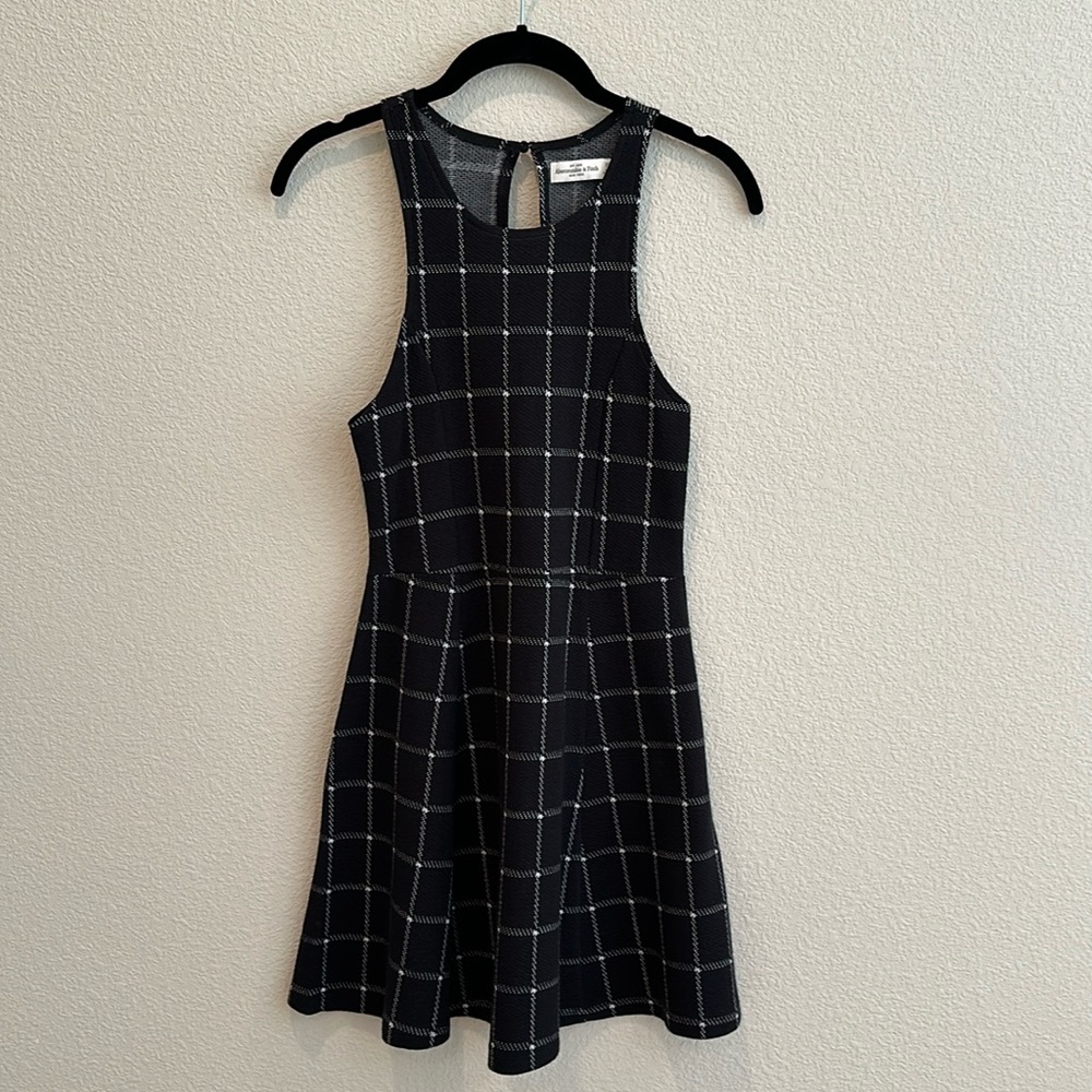 Abercrombie & Fitch black mini/skater dress in black, size XS